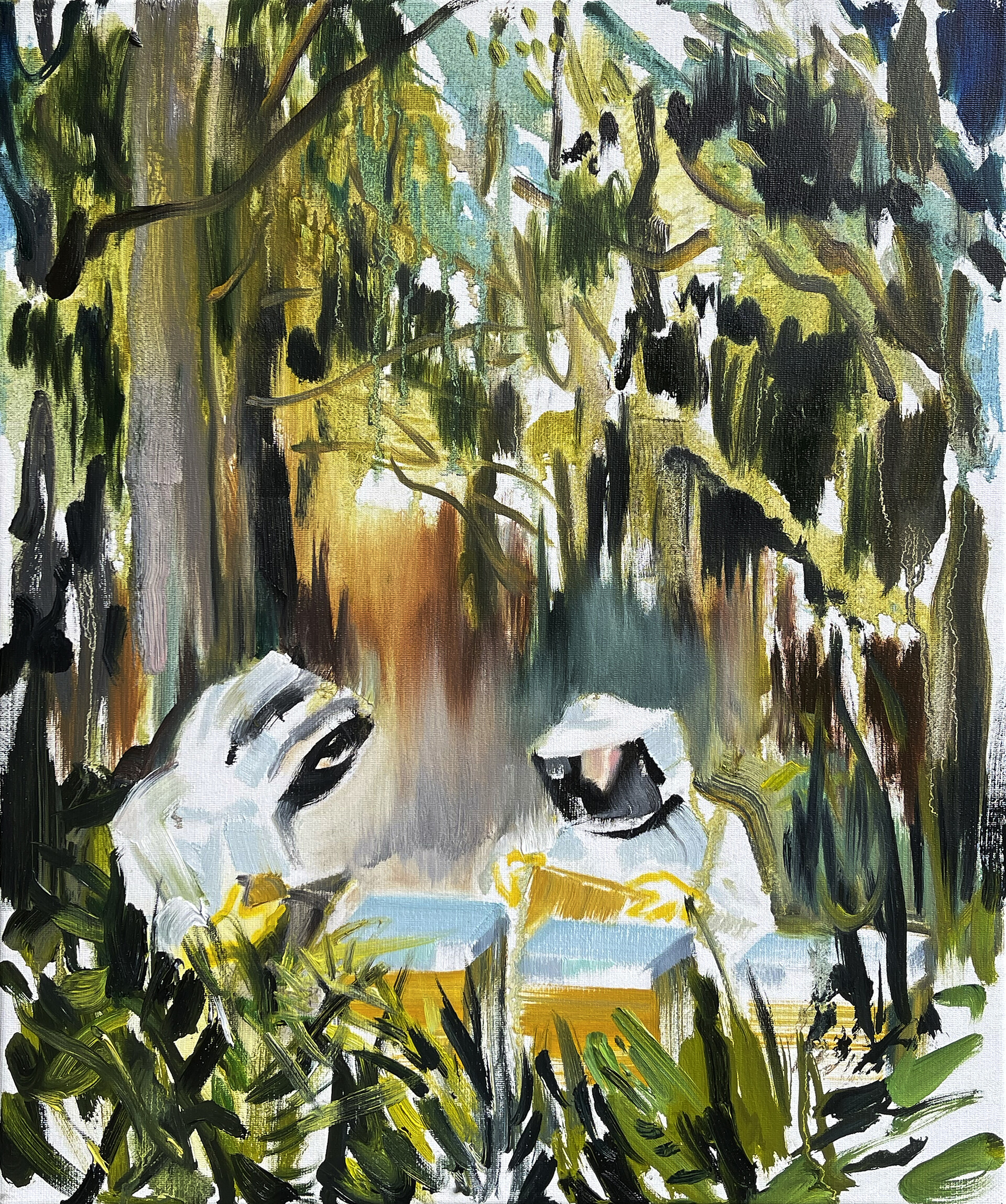 "Beekeepers", oil on canvas, 45,5 x 38 cm,  2022
