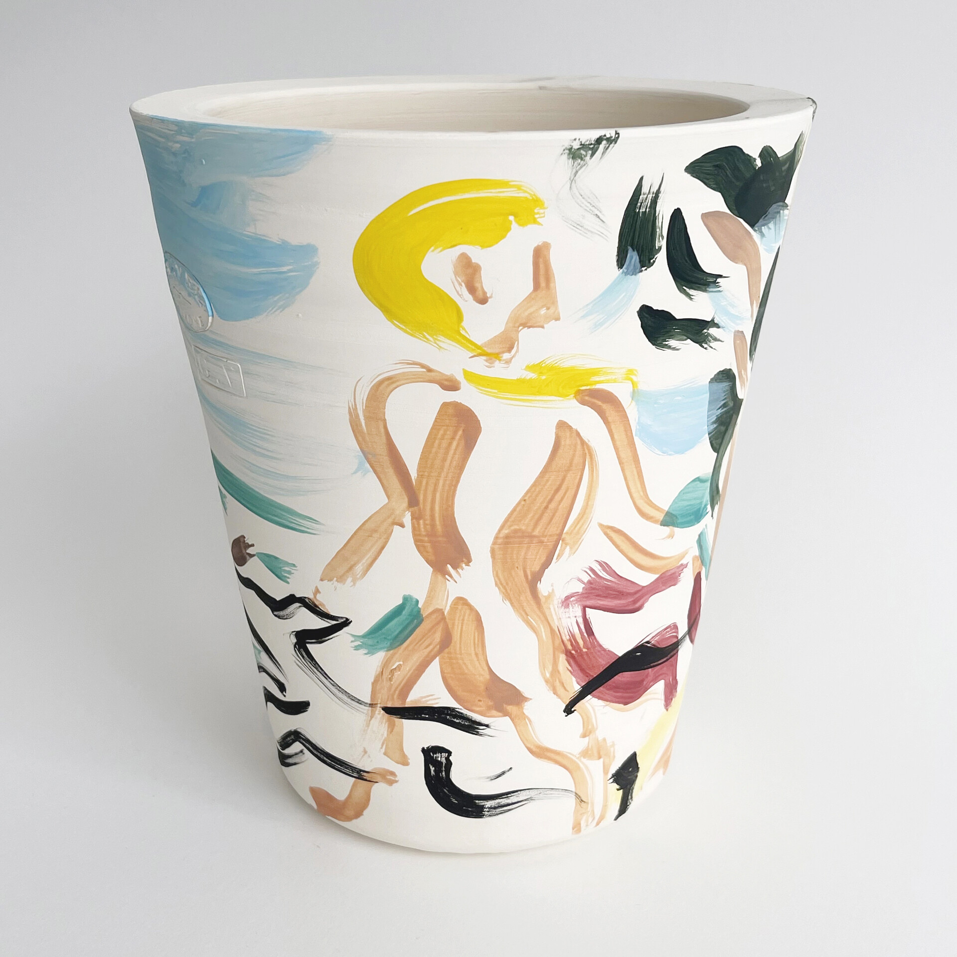 „Plage de Porquerolles”, 2021, oil paint on ceramics, 19,5 x 18, 5 cm