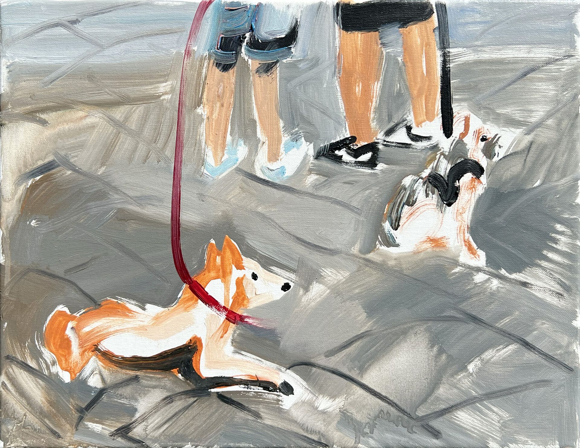 Siena dogs, oil on canvas, 35 x 27 cm, 2022