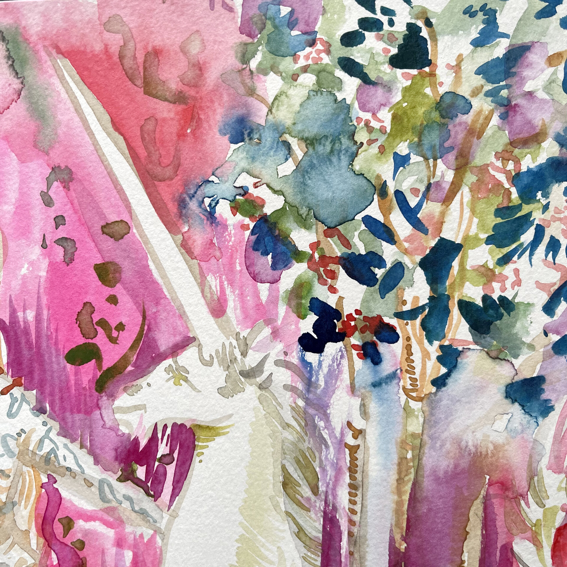 “La dame à la licorne”, 21 x 29,7, watercolours on paper, 2022
