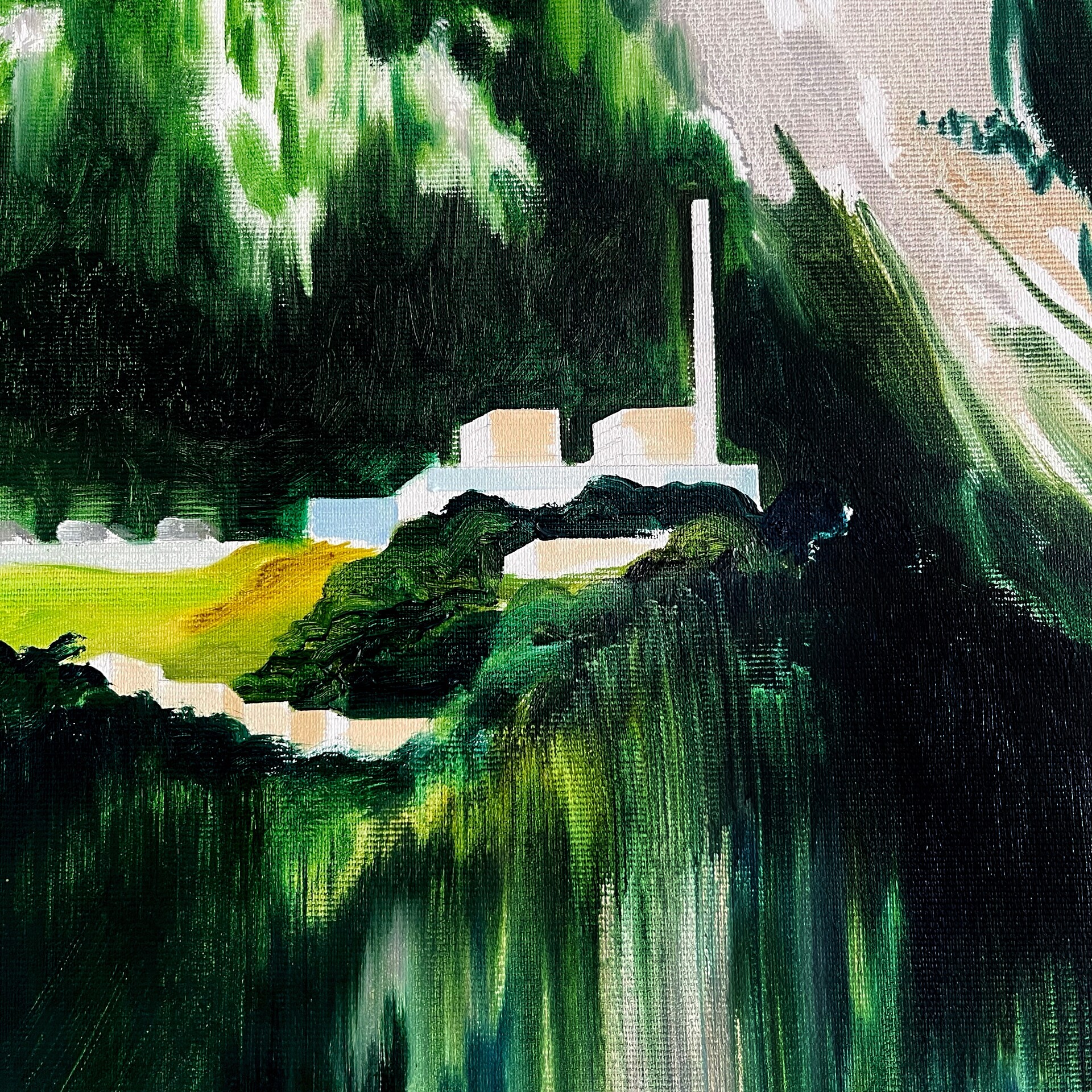 „Thermal Power Station of Vouvry”, 60 x 40 cm, oil on canvas, 2023